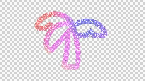 Icon tree palm is made up of LED square shapes. There are bright diodes and Stock Illustration