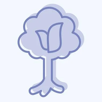Icon Tree. related to Save the World symbol. two tone style. editable Stock Illustration