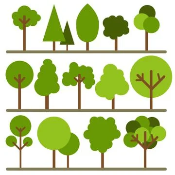 Icon tree set vector illustration isolated on white background Stock Illustration