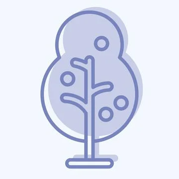 Icon Tree. suitable for City Park symbol. two tone style. simple design edita Illustrazione stock