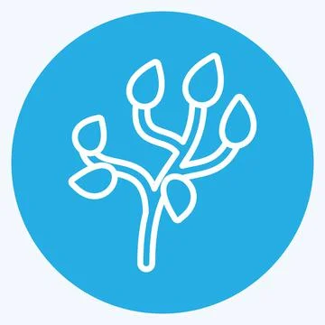 Icon Tree. suitable for Garden symbol. blue eyes style. simple design editabl 库存插图
