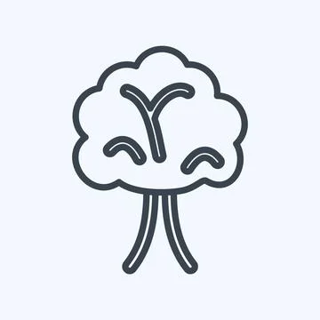 Icon Tree. suitable for garden symbol. line style. simple design editable. de Stock Illustration