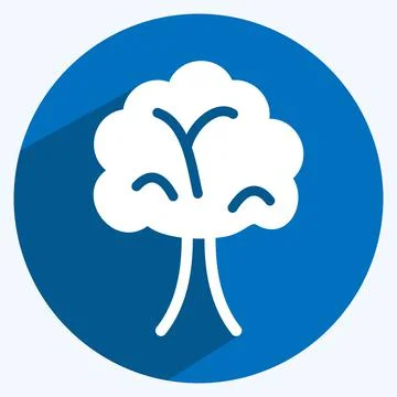 Icon Tree. suitable for garden symbol. long shadow style. simple design edita 스톡 일러스트