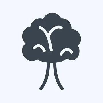 Icon Tree. suitable for garden symbol. glyph style. simple design editable. d Stock Illustration