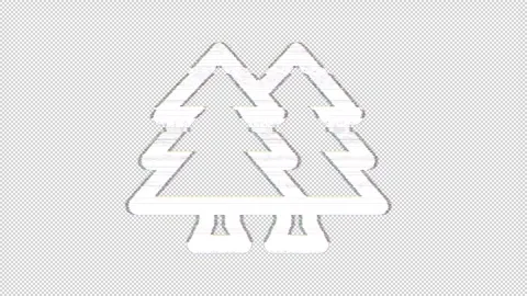 Icon trees is distorted. Glitch. Noise, chromatic aberration, geometric Stock Footage 307004480