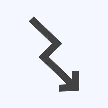 Icon Trending Down - Glyph Style - Simple illustration,Editable stroke Stock Illustration