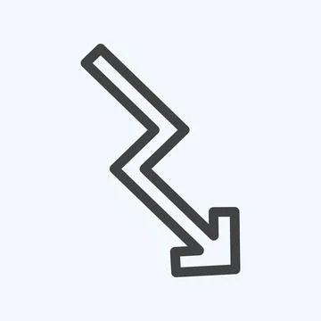 Icon Trending Down - Line Style - Simple illustration,Editable stroke Illustrazione stock