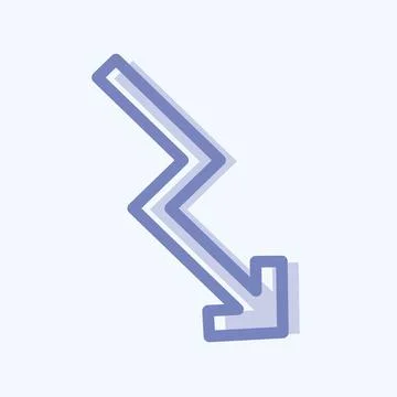 Icon Trending Down - Two Tone Style - Simple illustration,Editable stroke Illustrazione stock
