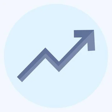 Icon Trending Up - Flat Style - Simple illustration,Editable stroke Illustrazione stock