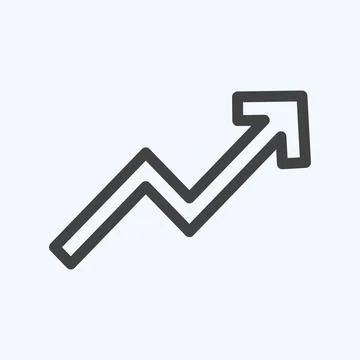 Icon Trending Up - Line Style - Simple illustration,Editable stroke Illustrazione stock