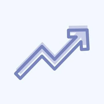 Icon Trending Up - Two Tone Style - Simple illustration,Editable stroke Illustrazione stock
