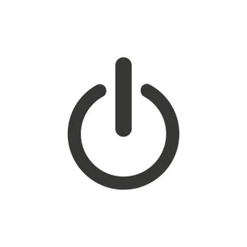 On, off Icon in trendy flat style isolated on grey background. Shutdown symbo Stock Illustration
