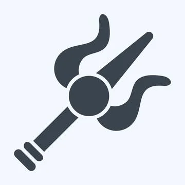 Icon Trident. related to India symbol. glyph style. simple design editable... Stock Illustration