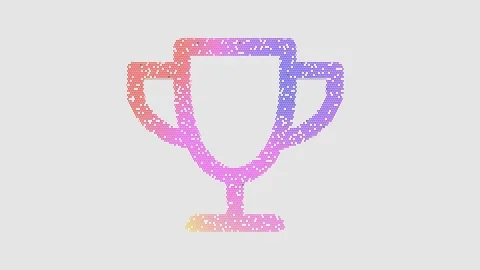 Icon trophy is made up of LED square shapes that shimmer and flicker. There are Stock Footage 295945961