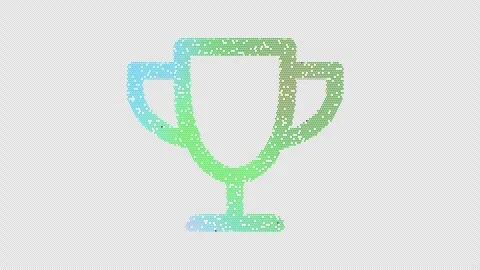 Icon trophy is made up of LED square shapes that shimmer and flicker. There are Stock Footage 295947290