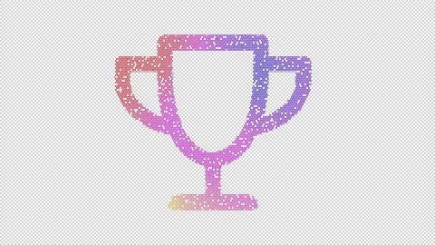 Icon trophy is made up of LED square shapes that shimmer and flicker. There are Stock Footage 295947943
