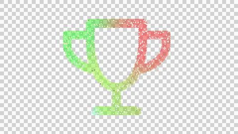 Icon trophy is made up of LED square shapes. There are bright diodes and there イラスト素材