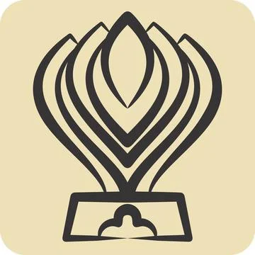 Icon Trophy. related to Racing symbol. hand drawn style. simple design edit.. Stock Illustration