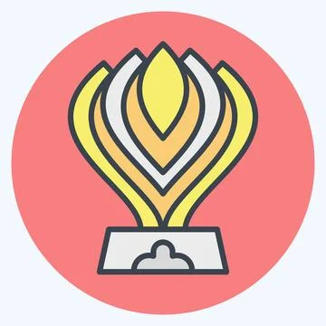 Icon Trophy. related to Racing symbol. color mate style. simple design edit.. Stock Illustration
