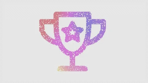 Icon trophy star is made up of LED square shapes that shimmer and flicker. There Stock Footage 301082022