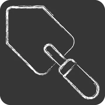 Icon Trowel. related to Building Material symbol. chalk Style. simple desig.. Ilustración de archivo