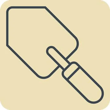 Icon Trowel. related to Building Material symbol. hand drawn style. simple .. 스톡 일러스트