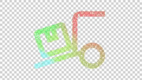 Icon truck loading is made up of LED square shapes. There are bright diodes and Stock Illustration