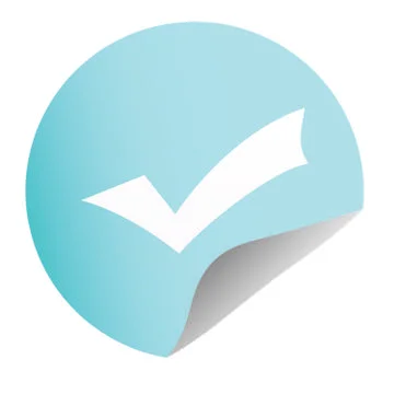 Icon true on blue background Stock Illustration