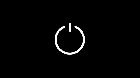 Icon turning on power animation. Vídeo Stock 126622012