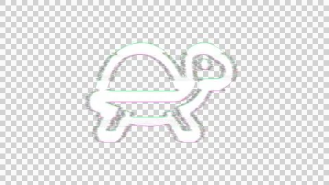 Icon turtle is distorted. Glitch. Noise, chromatic aberration, geometric Stock Illustration