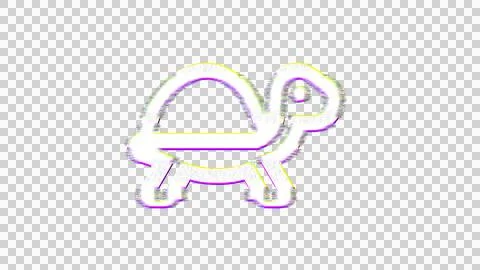 Icon turtle is distorted. Glitch. Noise, chromatic aberration, geometric Stock Illustration