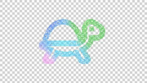 Icon turtle is made up of LED square shapes. There are bright diodes and there Stock Illustration