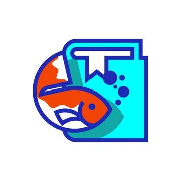 Icon Tutorials Fish Logo Stock Illustration