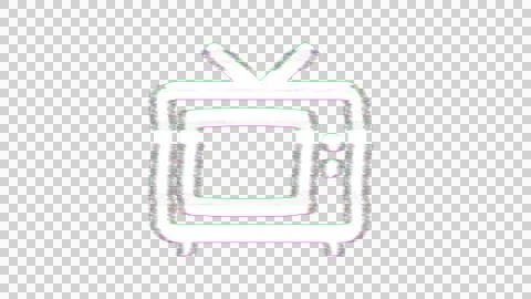 Icon tv retro is distorted. Glitch. Noise, chromatic aberration, geometric Stock Illustration