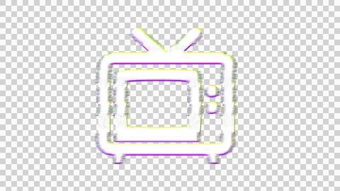 Icon tv retro is distorted. Glitch. Noise, chromatic aberration, geometric Stock Illustration