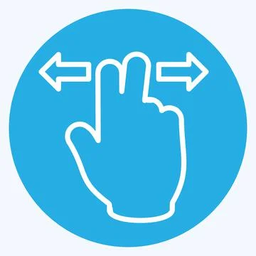 Icon Two Fingers Horizontal - Blue Eyes Style - Simple illustration,Editable  Stock Illustration