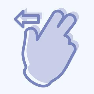 Icon Two Fingers Left - Two Tone Style - Simple illustration,Editable stroke Stock Illustration