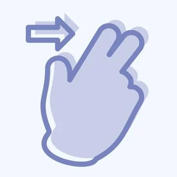 Icon Two Fingers Right - Two Tone Style - Simple illustration,Editable stroke Illustrazione stock