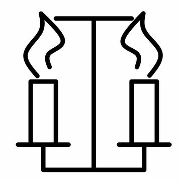 Icon of two hanging candles, suitable for wall decoration, on a white background Stock-Illustration