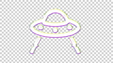 Icon ufo beam is distorted. Glitch. Noise, chromatic aberration, geometric Stock Illustration