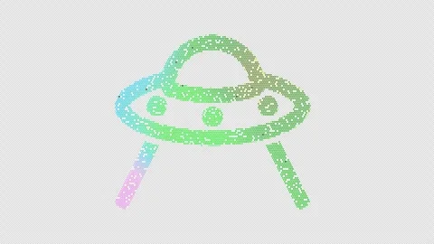 Icon ufo beam is made up of LED square shapes that shimmer and flicker. There Stock Footage 301081979