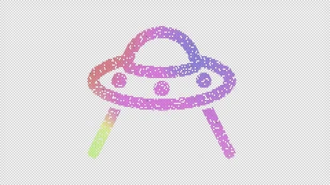 Icon ufo beam is made up of LED square shapes that shimmer and flicker. There Stock Footage 301083146