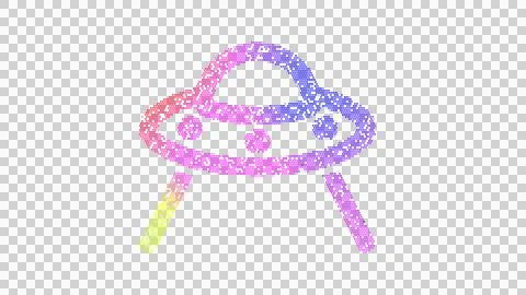 Icon ufo beam is made up of LED square shapes. There are bright diodes and there Stock Illustration