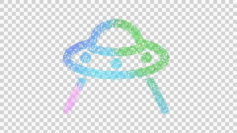 Icon ufo beam is made up of LED square shapes. There are bright diodes and there Stock Illustration
