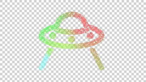 Icon ufo beam is made up of LED square shapes. There are bright diodes and there Stock Illustration