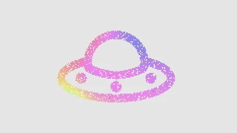 Icon ufo is made up of LED square shapes that shimmer and flicker. There are Stock Footage 301080417