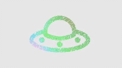 Icon ufo is made up of LED square shapes that shimmer and flicker. There are Stock Footage 301081927