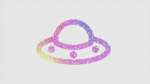 Icon ufo is made up of LED square shapes that shimmer and flicker. There are Video stock 301083135