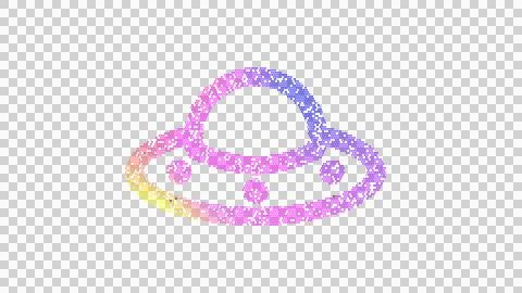 Icon ufo is made up of LED square shapes. There are bright diodes and there are Stock Illustration