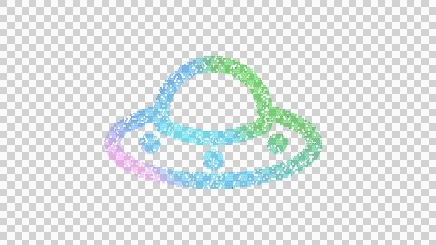 Icon ufo is made up of LED square shapes. There are bright diodes and there are Stock Illustration